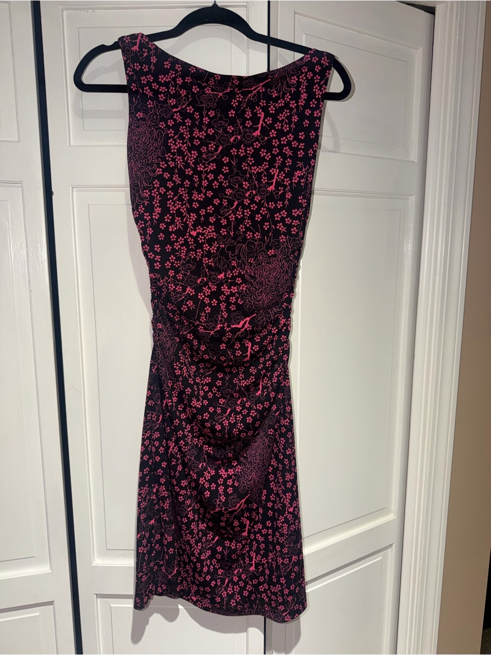 Women’s Black Dress with Pink Floral Print